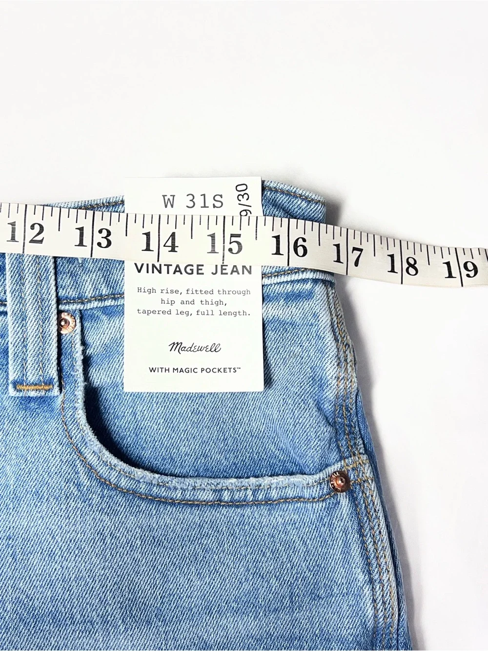 Madewell The Short Perfect Vintage Jean Raebrook Wash Comfort Stretch Sz 31 NWT